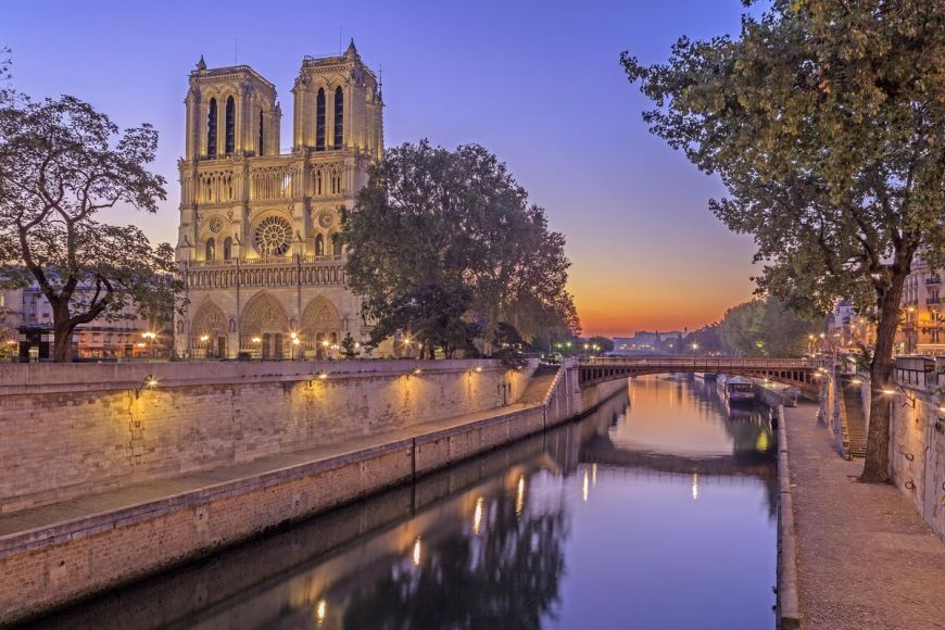 Bridge and Notre-Dame cathedral, Paris, France