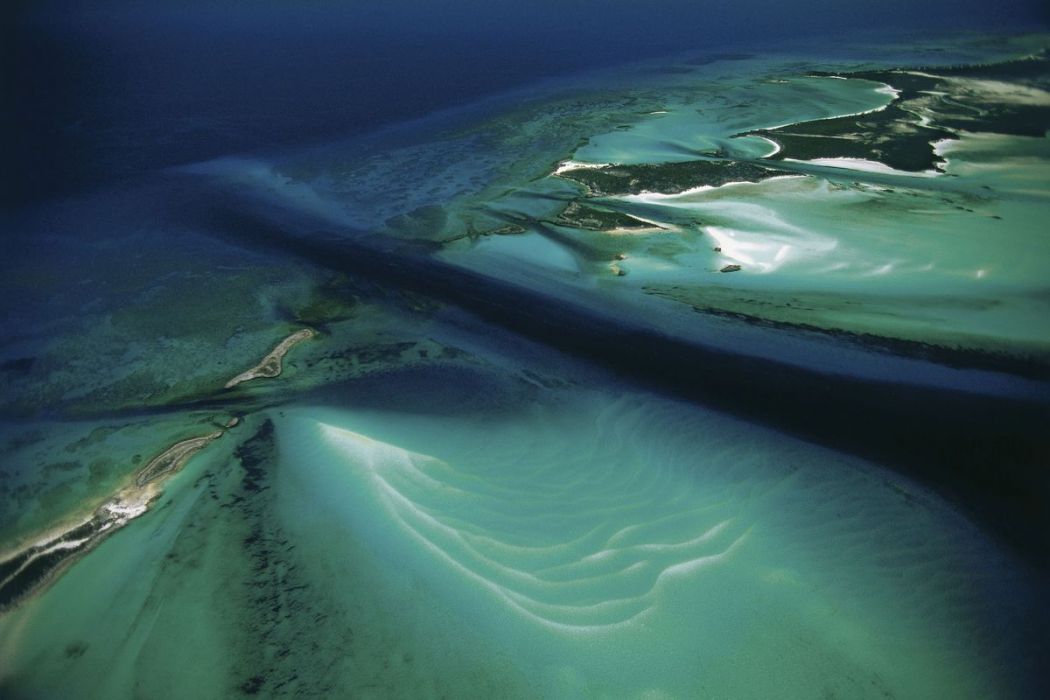 Islet and sea bed, Bahamas